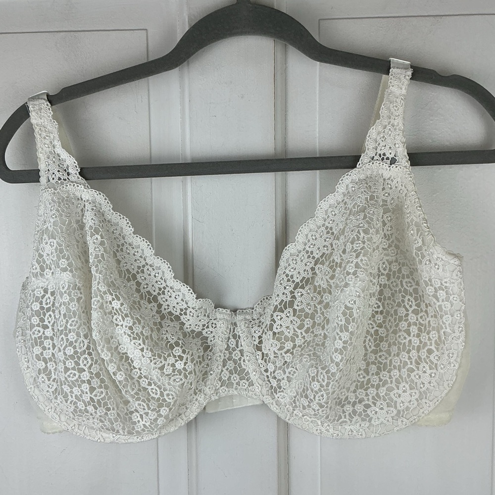Lunaire White Unlined Lace Underwire Bra 40DDD